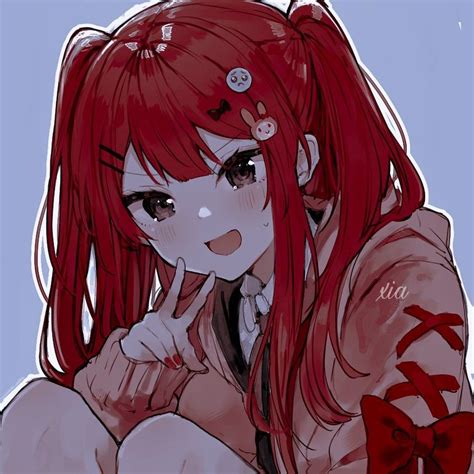 red hair anime pfp|More.